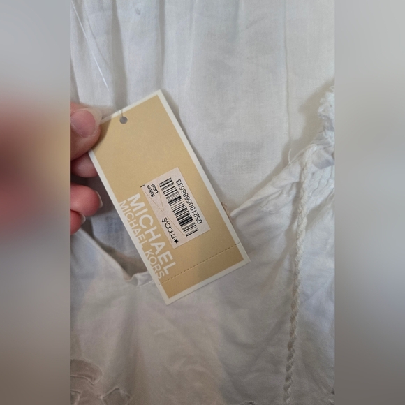 New With Tag Michael Kors White Eyelet Crochet Pull Over Dress Womens Sz Large - Picture 4 of 6